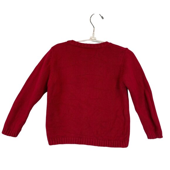 Little Goodies Girl's Size 7 Christmas Sweater Trees Classic Embroidered Red - Picture 2 of 9